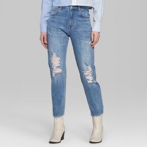 Women’s High-Rise Distressed Mom Jeans